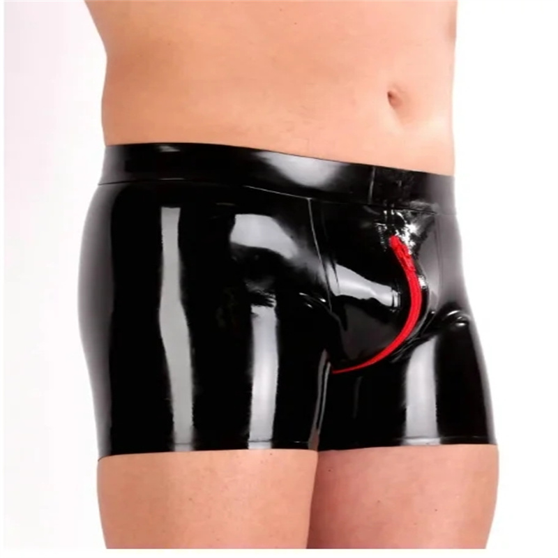 Men Accessories Look - Latex Sexy Men Underwear with Zipper