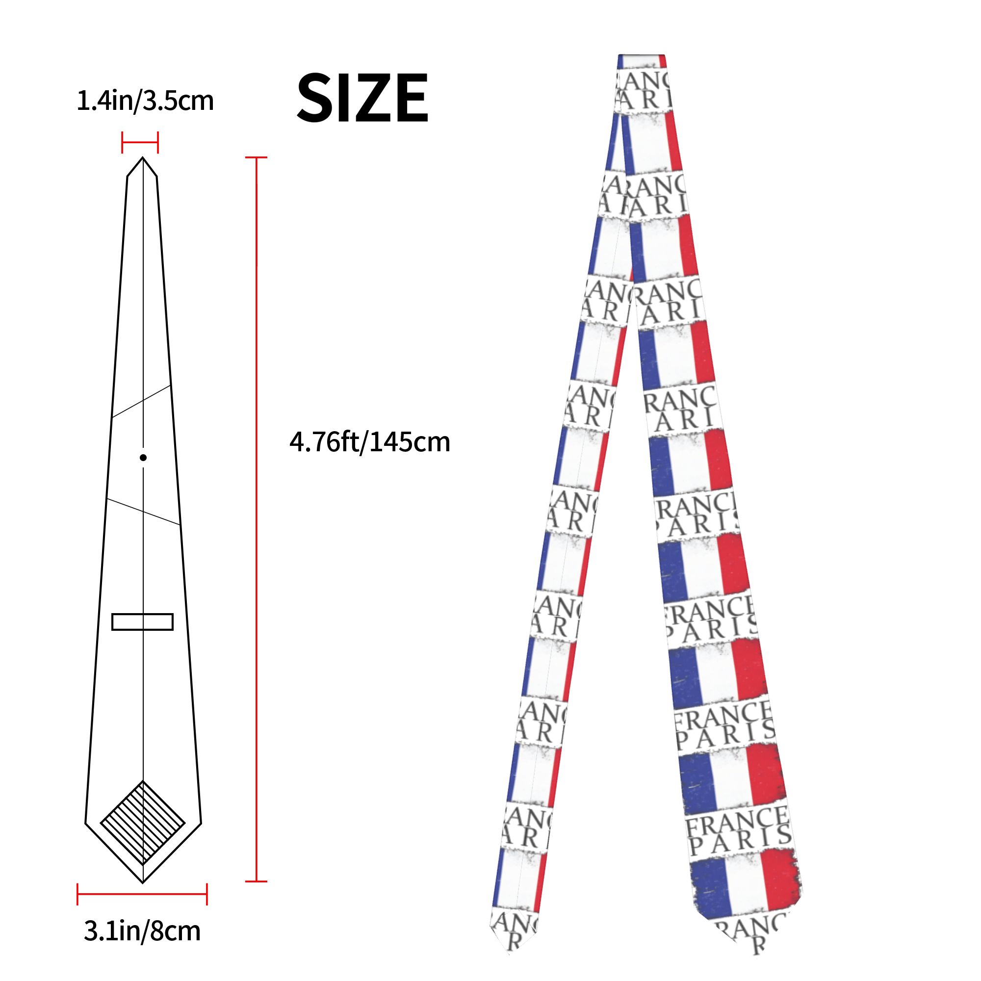 Men's Tie France Flag Capital  - Men'S Accessories Paris 评论和价格