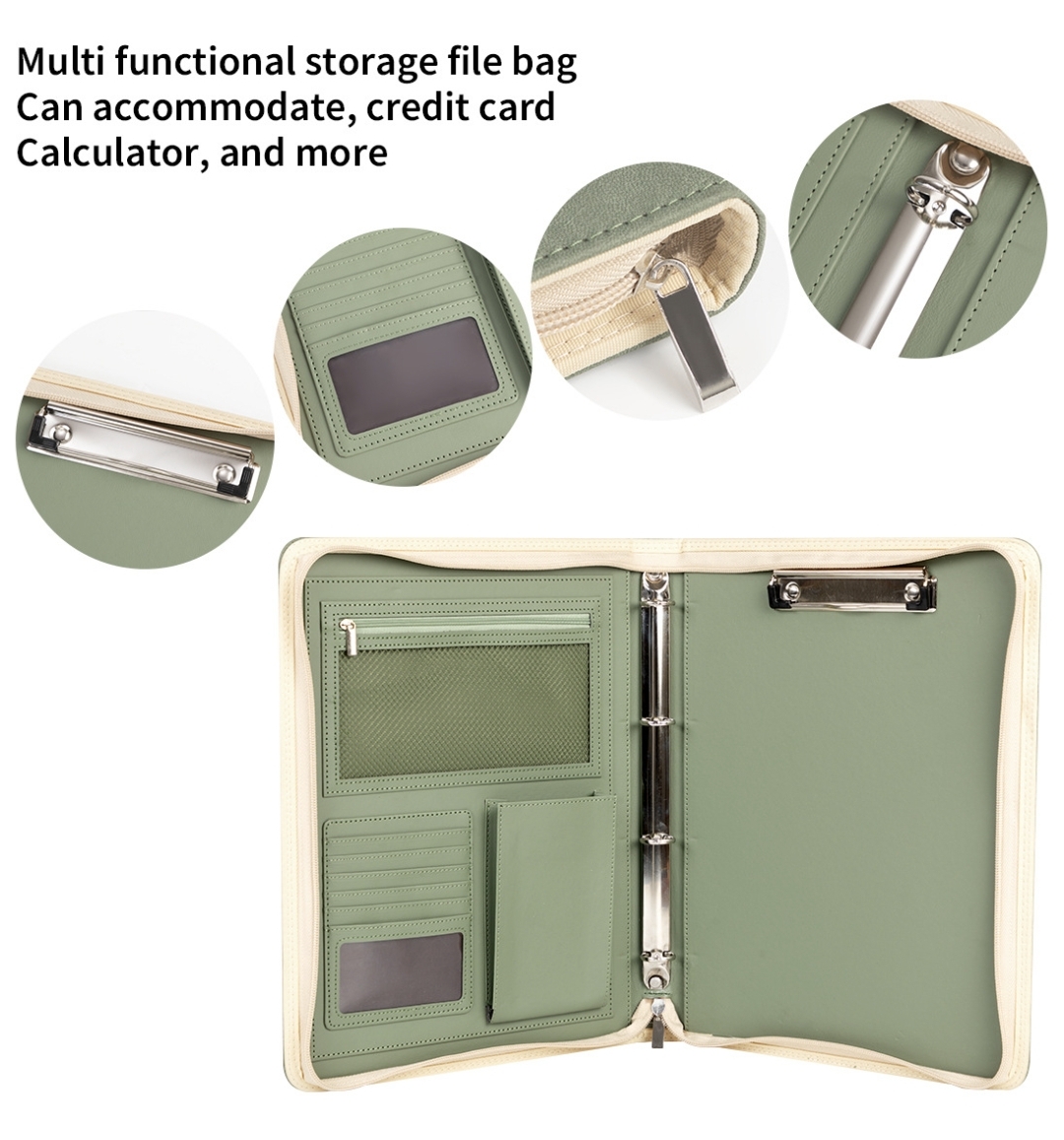 New A4 Zippered Padfolio Folde - Men Accessories Box 评论和价格