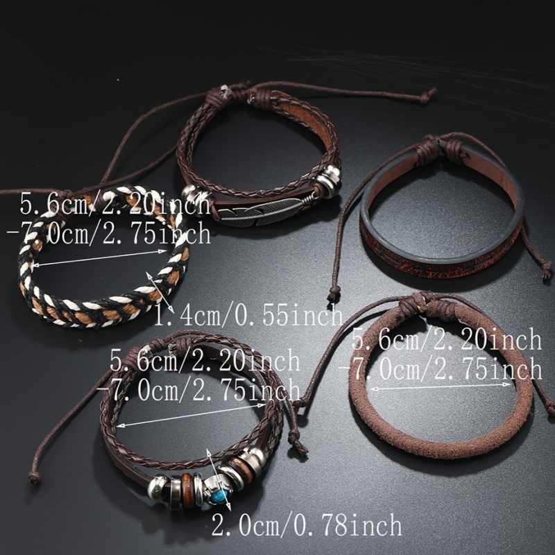 Miss JQ 6Pcs/Set Vintage PU Le - Men Accessories Look 评论和价格