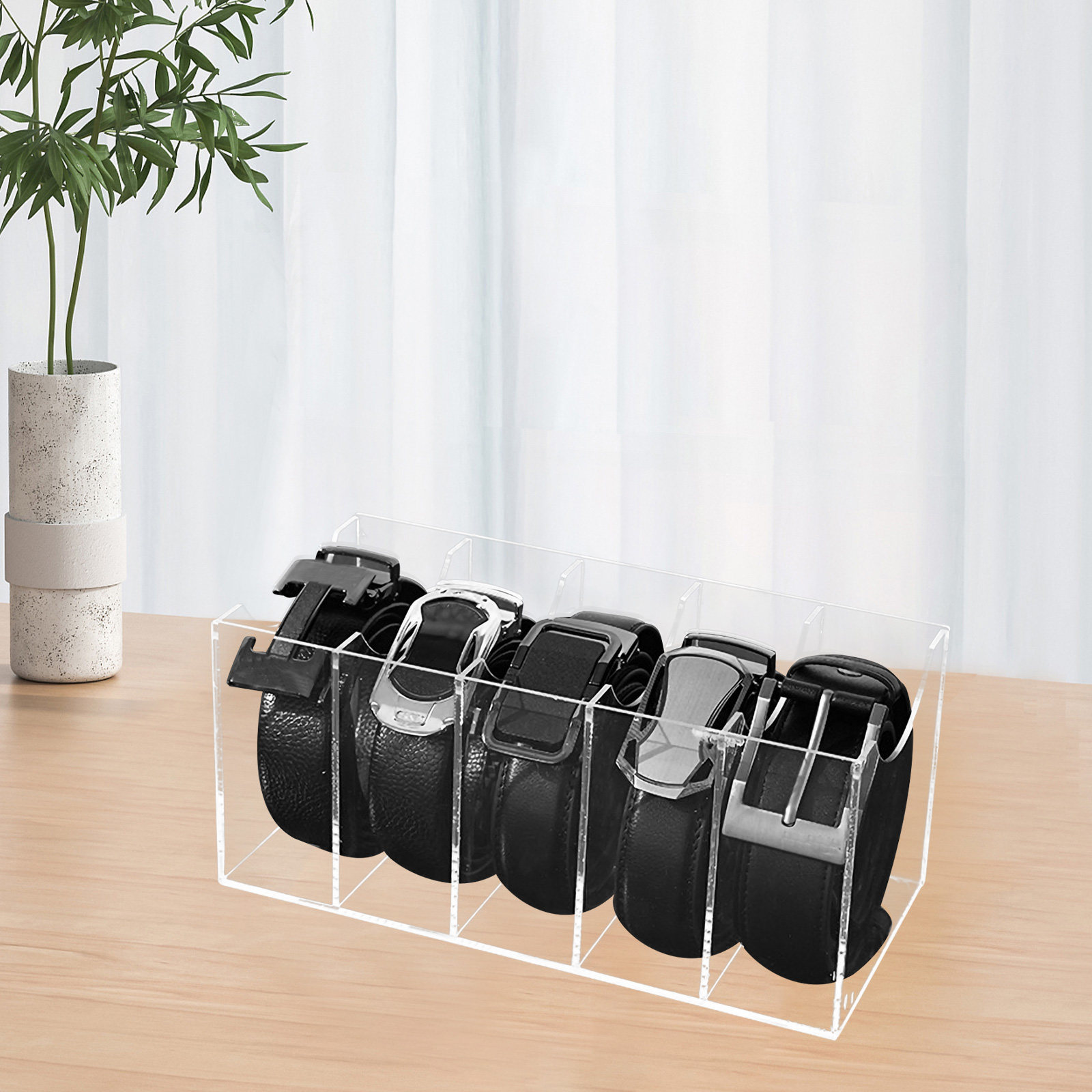 5-Compartment Transparent Belt - Men Accessories Box 评论和价格