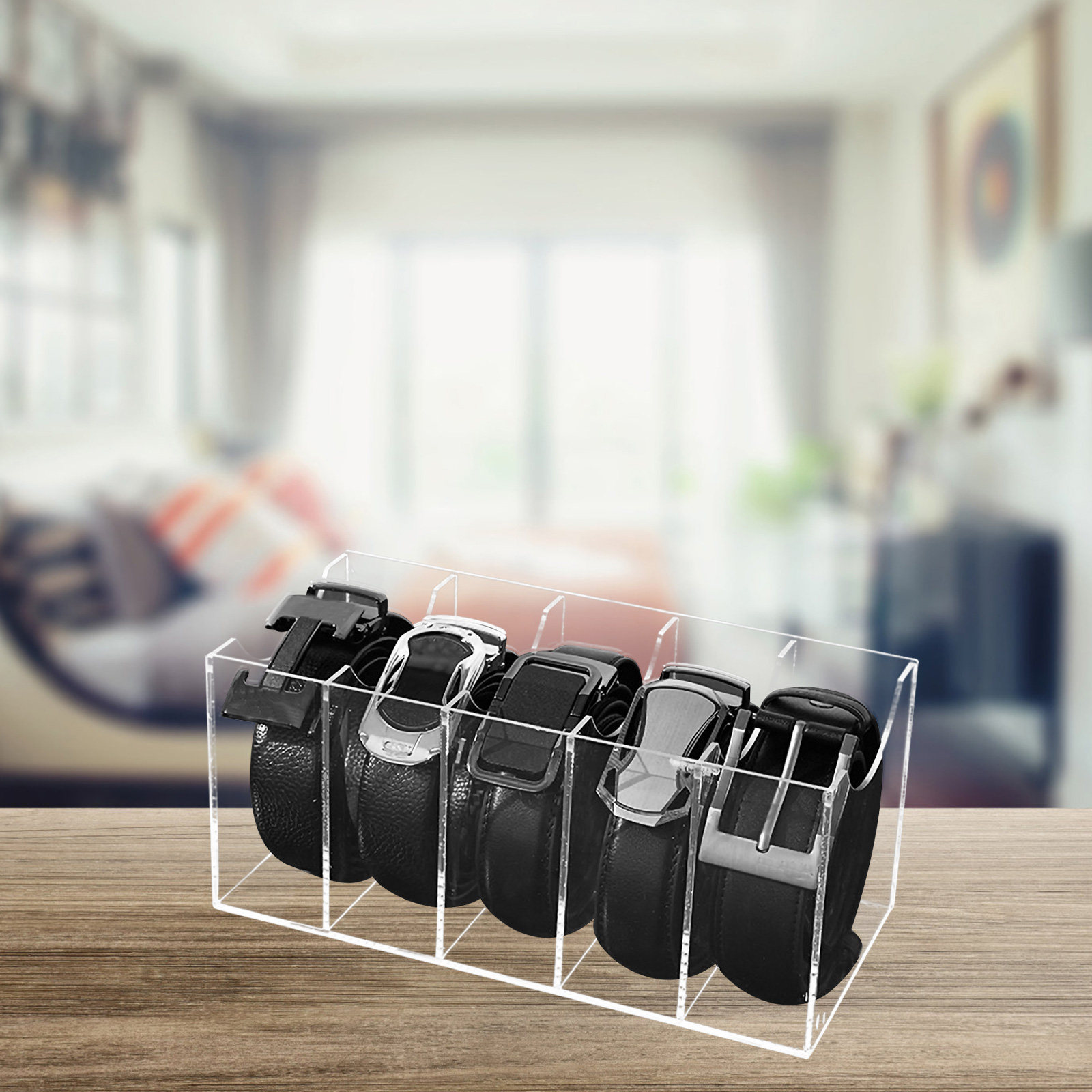 5-Compartment Transparent Belt - Men Accessories Box 评论和价格