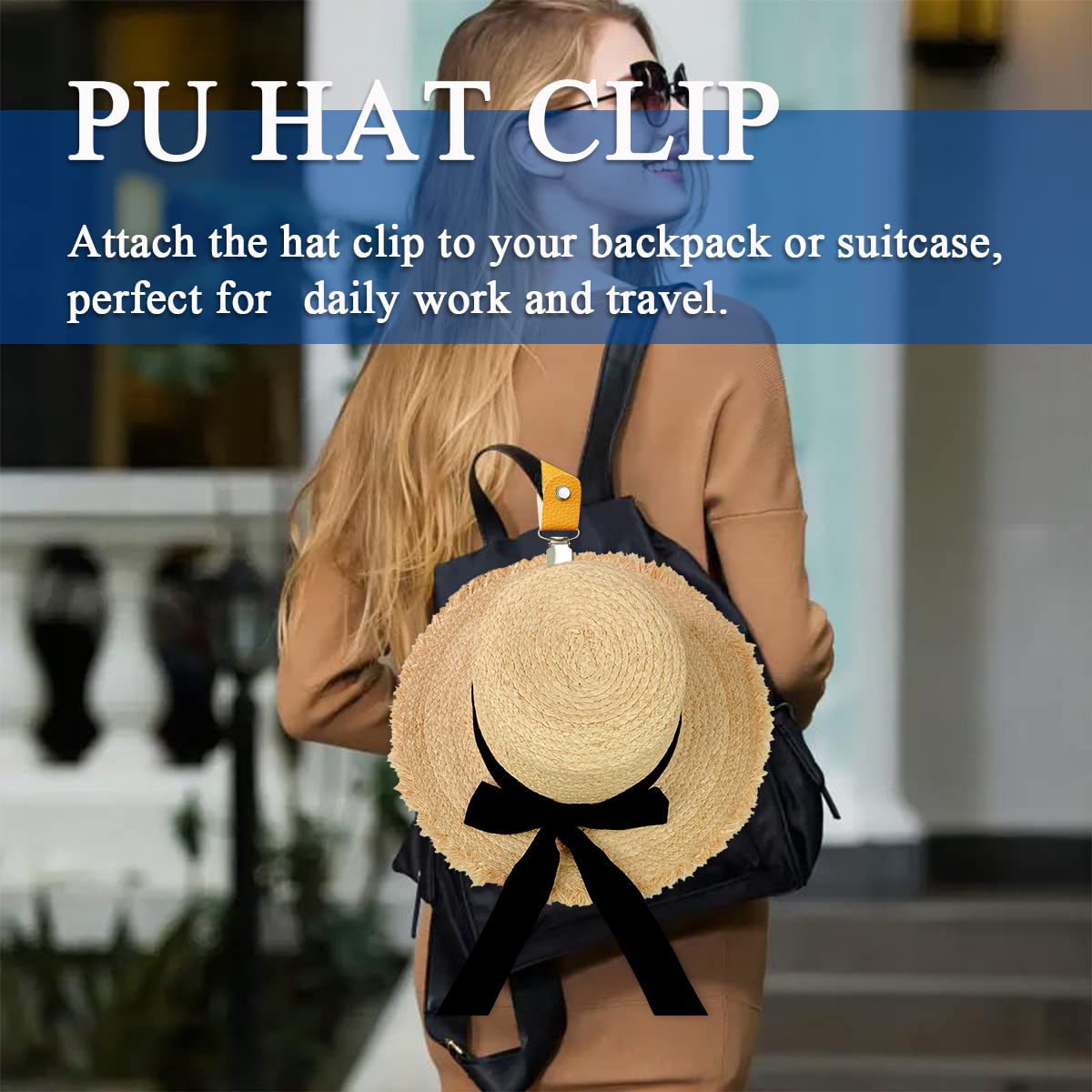 PU Leather Hat Clip for Travel - Men Accessories For Beach 评论和价格